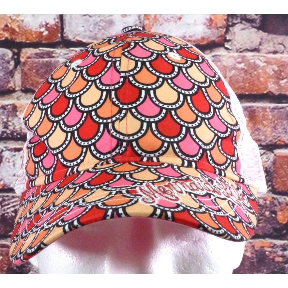 Mermaid Life Colorful Scales Trucker Hat With Mesh Back & Adjustable Strap